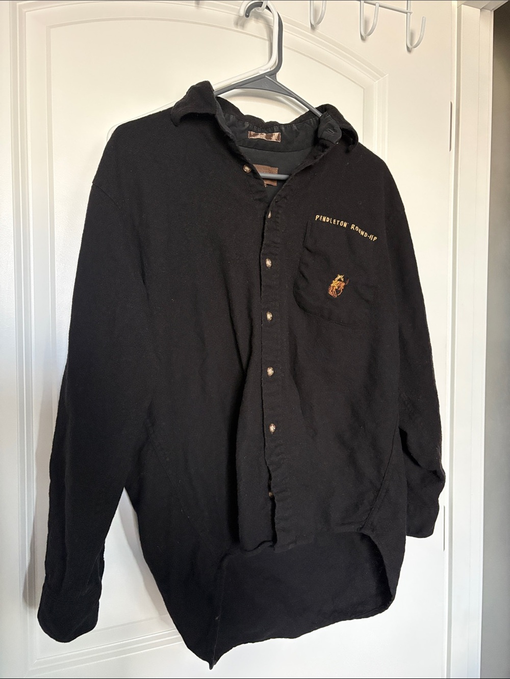 Pendleton Round Up Rodeo 100% Lined Wool Shirt Black Men's